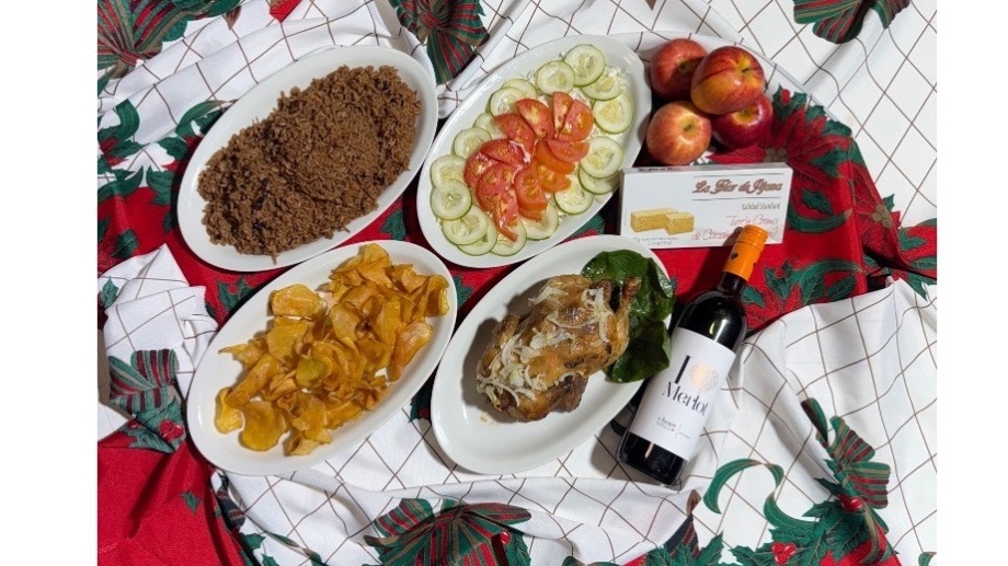 Cena navideña para 4 personas: