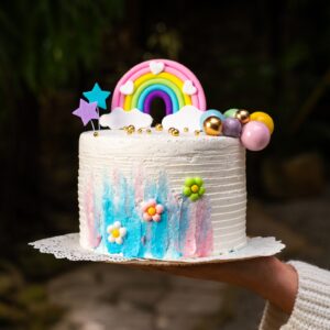 Cake Arcoíris, Flores y Estrellas